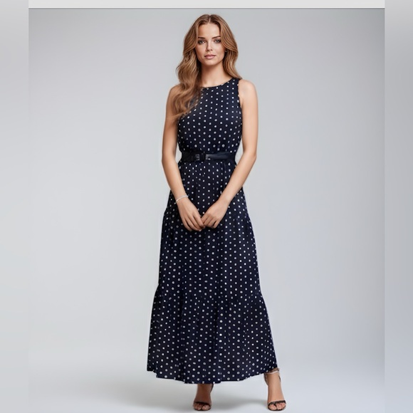 Dresses & Skirts - Polka Dot Sleeveless Ruffle Hem A-line Dress